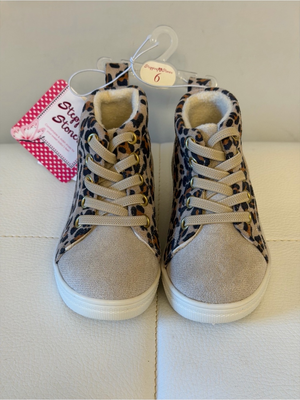 NWT Leopard Print High-Top Baby Sneakers in Beige